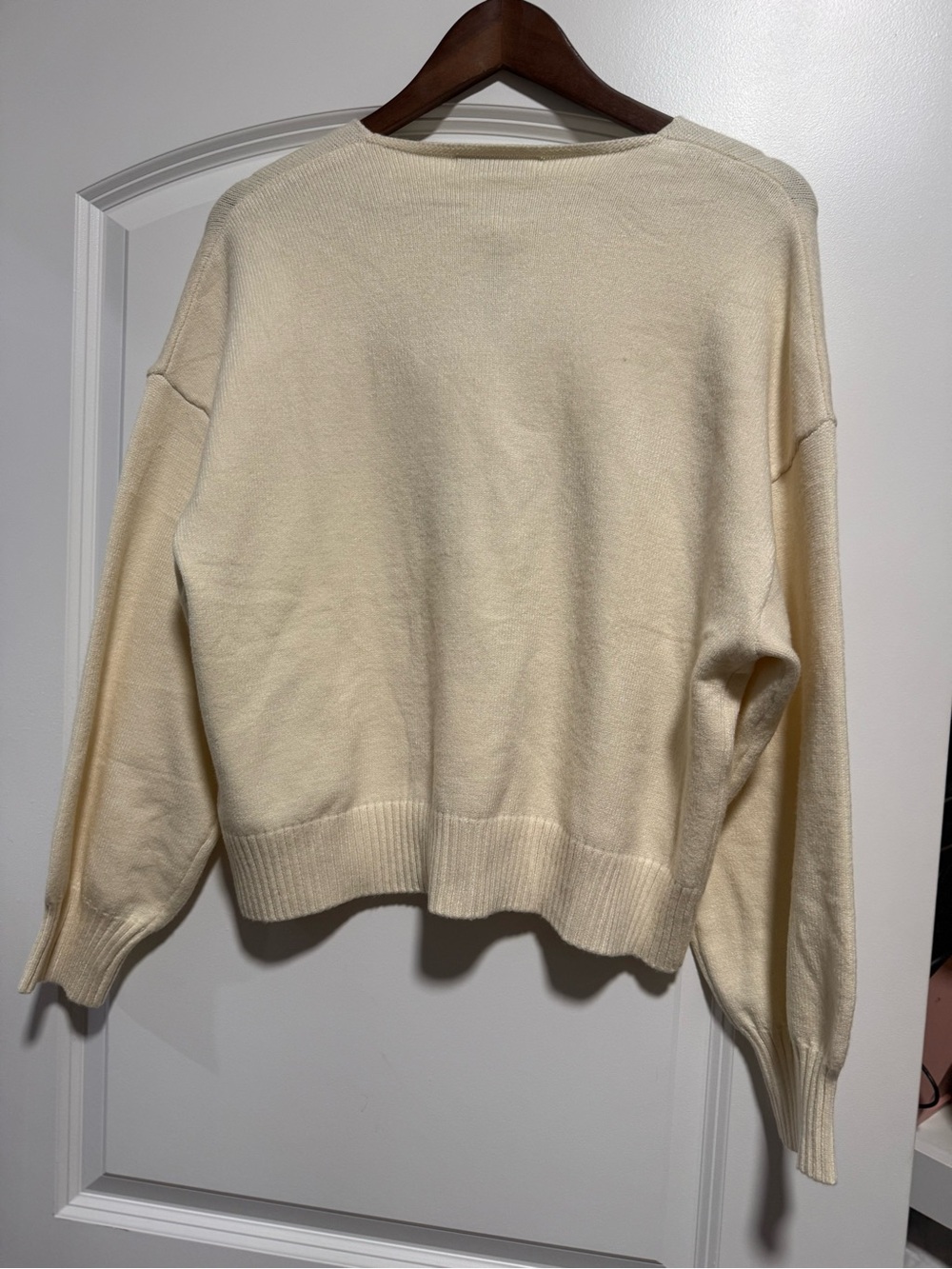 PrettyGarden Cream Bow-Front Knit Cardigan - Picture 4 of 4